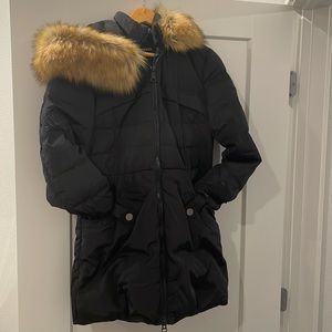 Faux fur lined hooded puff jackets